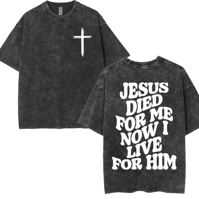 Vintage Washed Living Proof of A Loving God Print T Shirts Women Inspirational Christian Apparel T Shirt Men's Oversized T-shirt