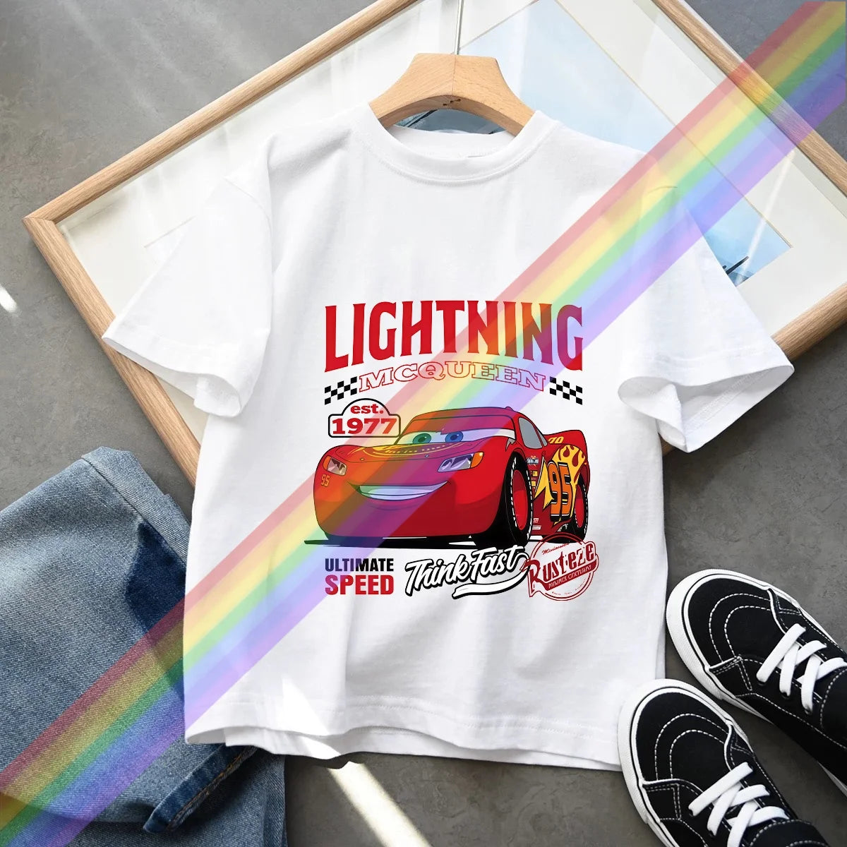 Hot Sale Car Pixar Lightning McQueen Print Cute Kids T-Shirts Girls Clothes Baby Boys Short Sleeve T Shirt Summer Children Tops