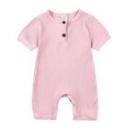 Summer Newborn Baby Romper Soild Color Baby Clothes Girl Rompers Cotton Short Sleeve O-neck Infant Boys Romper 0-24 Months