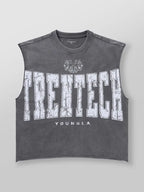 Chaozhou brand hot sales high street American retro washable old vest boys summer ins Chaozhou brand sports pure cotton sleevele