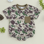 0-18M Newborn Infant Baby Boy Summer Romper Outfit Camouflage Short Sleeve Bodysuit Jumpsuit Clothes