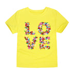 Girls Clothes 2 to 3 4 5 6 7 8 9 10 11 12 13 14 Years 100% Cotton 2024 Summer T Shirts Yellow Butterfly Floral Tee Shirt Tops