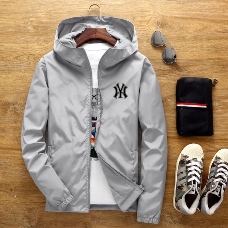 2026 New Spring and Autumn Men's Plus-size Casual Fashion Zippered Outdoor Windproof and Sun-proof Windbreaker Jacket
