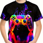 T-Shirts for Boys Short Sleeve 3D Gamepad Print Kids Summer Clothes Casual Fashion O-Neck Boys Tshirt Tops Children's Clothing