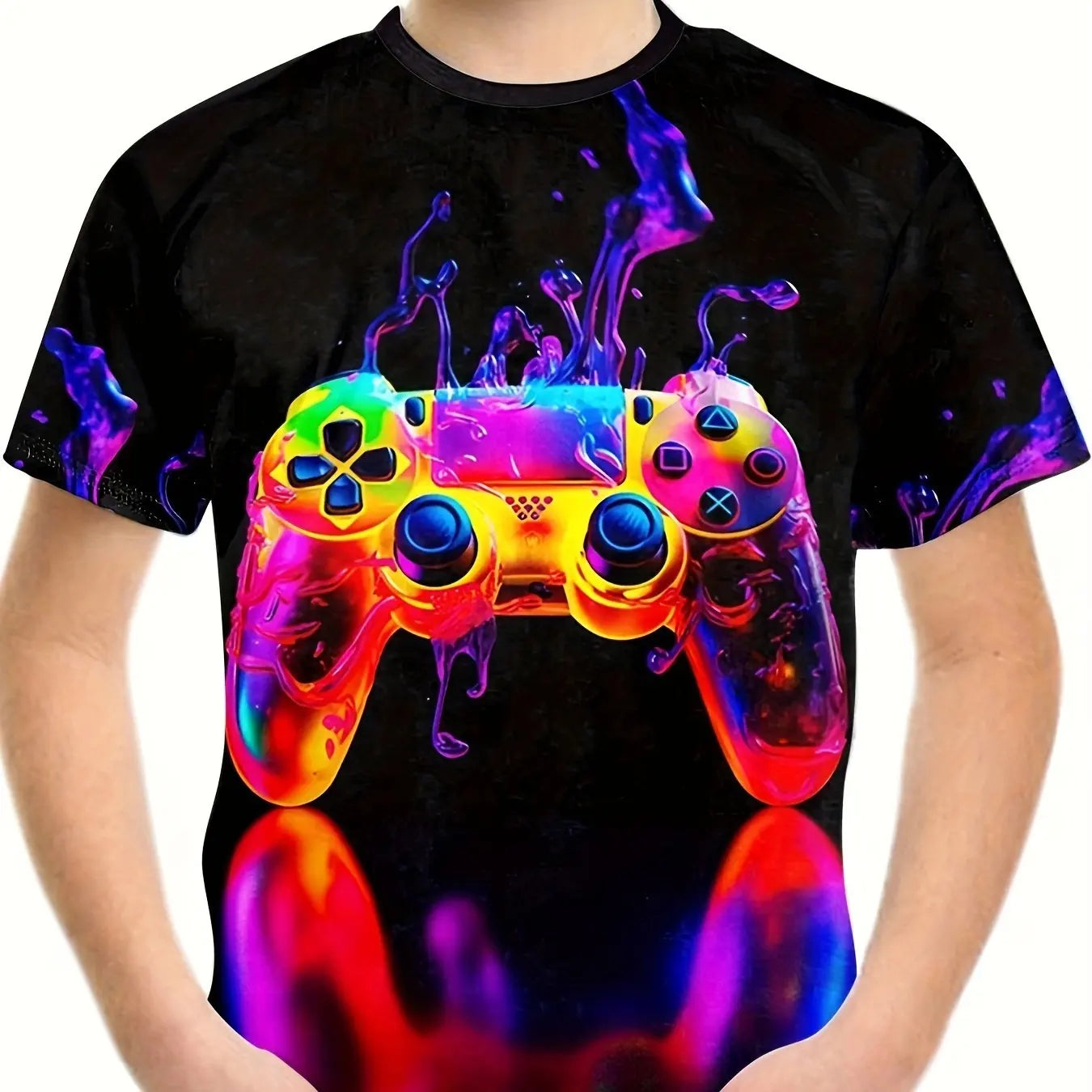 T-Shirts for Boys Short Sleeve 3D Gamepad Print Kids Summer Clothes Casual Fashion O-Neck Boys Tshirt Tops Children's Clothing