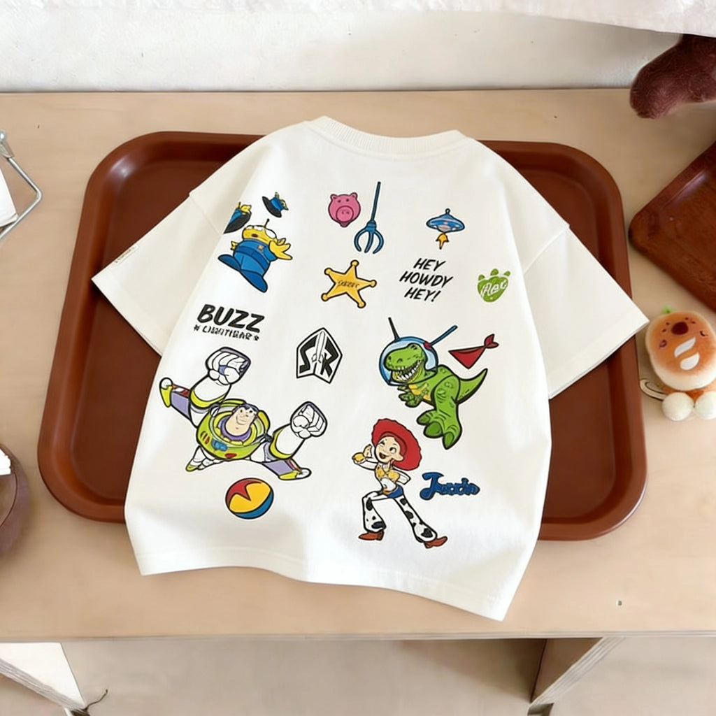 Summer Clothing Printed Cartoon Car Boys Tshirts Tops Short-sleeved Children's Wear Round Collar T-shirt Kids Costume T Shirts