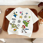 Summer Clothing Printed Cartoon Car Boys Tshirts Tops Short-sleeved Children's Wear Round Collar T-shirt Kids Costume T Shirts