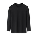 Men's Solid Color round Neck Long Sleeve T-Shirt Cotton Summer Comfortable Breathable Casual Top in Various Colors