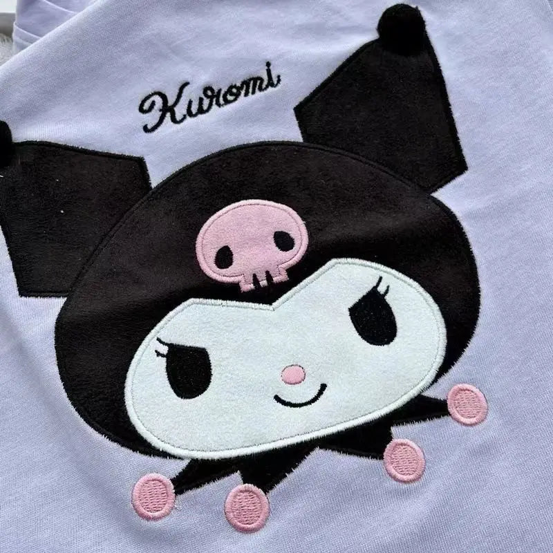 2026 New Cartoon Sanrio Kuromi My Melody Cinnamoroll Girls Short Sleeve T-Shirt Summer Kawaii Children'S Clothes Gifts 90-140cm