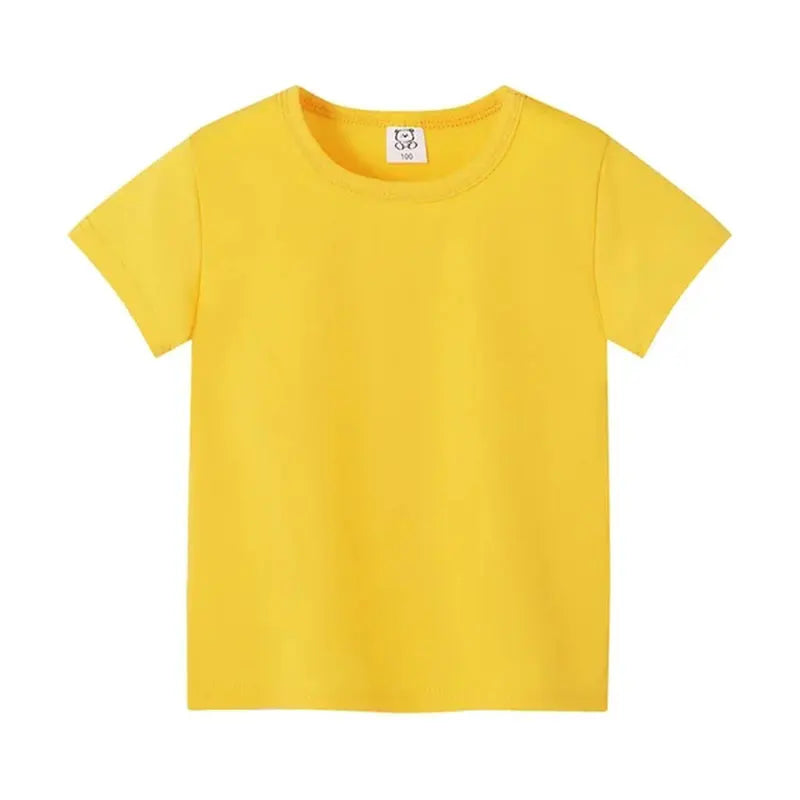 2-12Years Summer children's short sleeve T-shirt cotton baby clothes boys girls blank Infant T-shirt Kids shirt solid tees tops