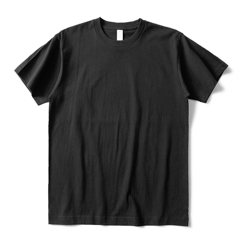 Plus Size Pure Cotton Full-color Short-sleeved T-shirt Solid Color Thick Loose Casual Versatile Bottoming Shirt Top Men Women
