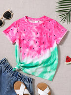 Girl Clothing Summer 3D Print T-Shirt Kawaii Cat Graphic Kids Girls Clothes Outdoor Short Sleeve Causal Children Top for Girls