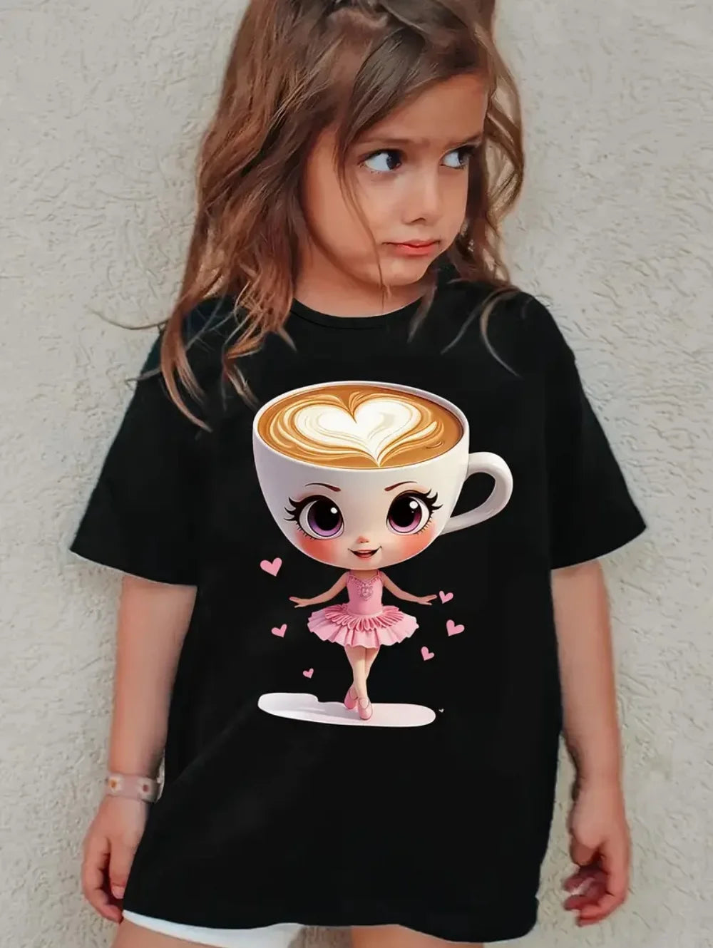 Italian Brainrot Cute Meme T-Shirt for Girls Clothes Ballerina Cappuccino Print Tee Tops Pink Summer Kawaii Outfits Streetwear