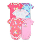 5Pcs 3M-24M Short Sleeve Cotton Winggle-in Jumpsuit Infant Baby Bodysuit