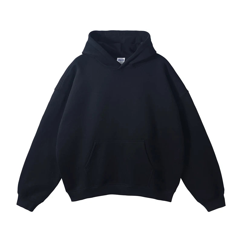Plus Size Europe, America, Autumn and Winter Velvet Warm Thickened Retro Loose Casual Hoodie Couple Solid Color Sweater Tide